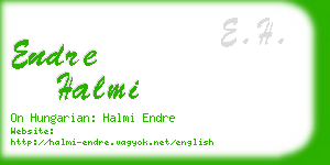 endre halmi business card